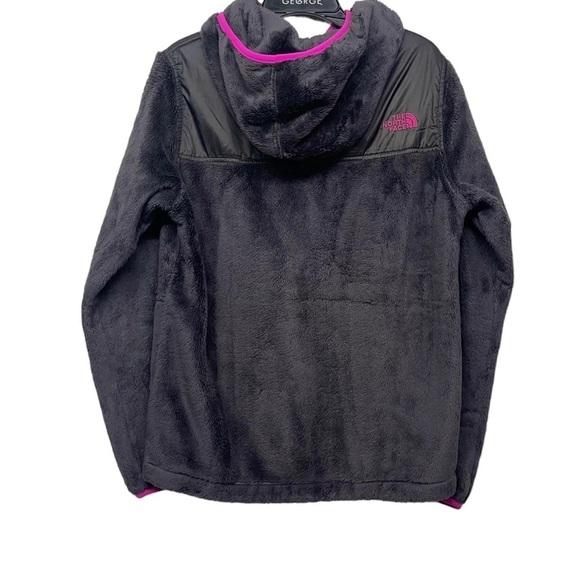 The North Face Gray Pink Hooded Full Zip Faux Fur Jacket Size Girls XL - Picture 2 of 6